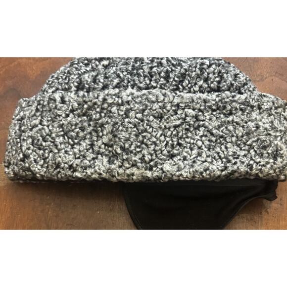 Vintage Gray Black Curly Wool Cossack Hat Persian Lamb Style Large